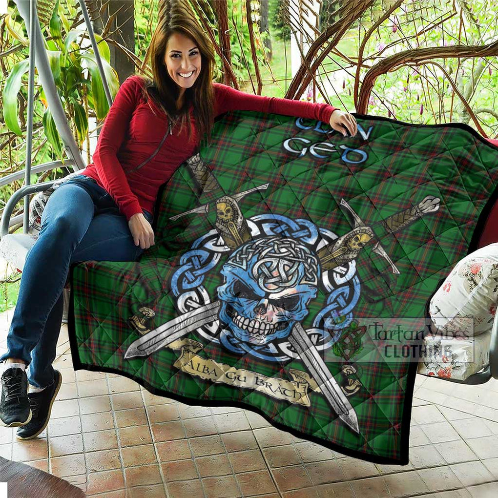 Ged Tartan Quilt with Celtic Skull Alba Gu Brath Style - Tartan Vibes Clothing