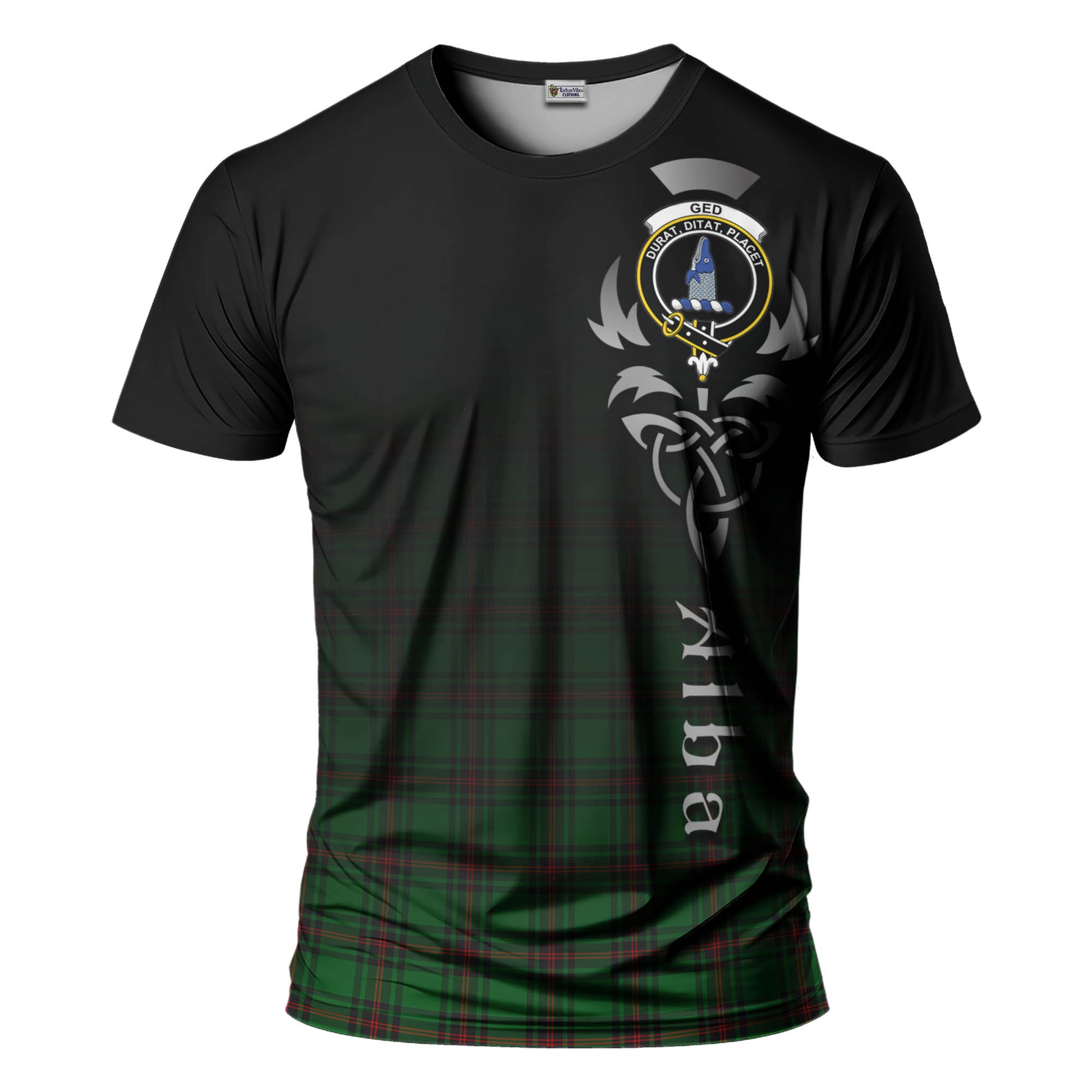Ged Tartan T-Shirt Featuring Alba Gu Brath Family Crest Celtic Inspired - Tartan Vibes Clothing