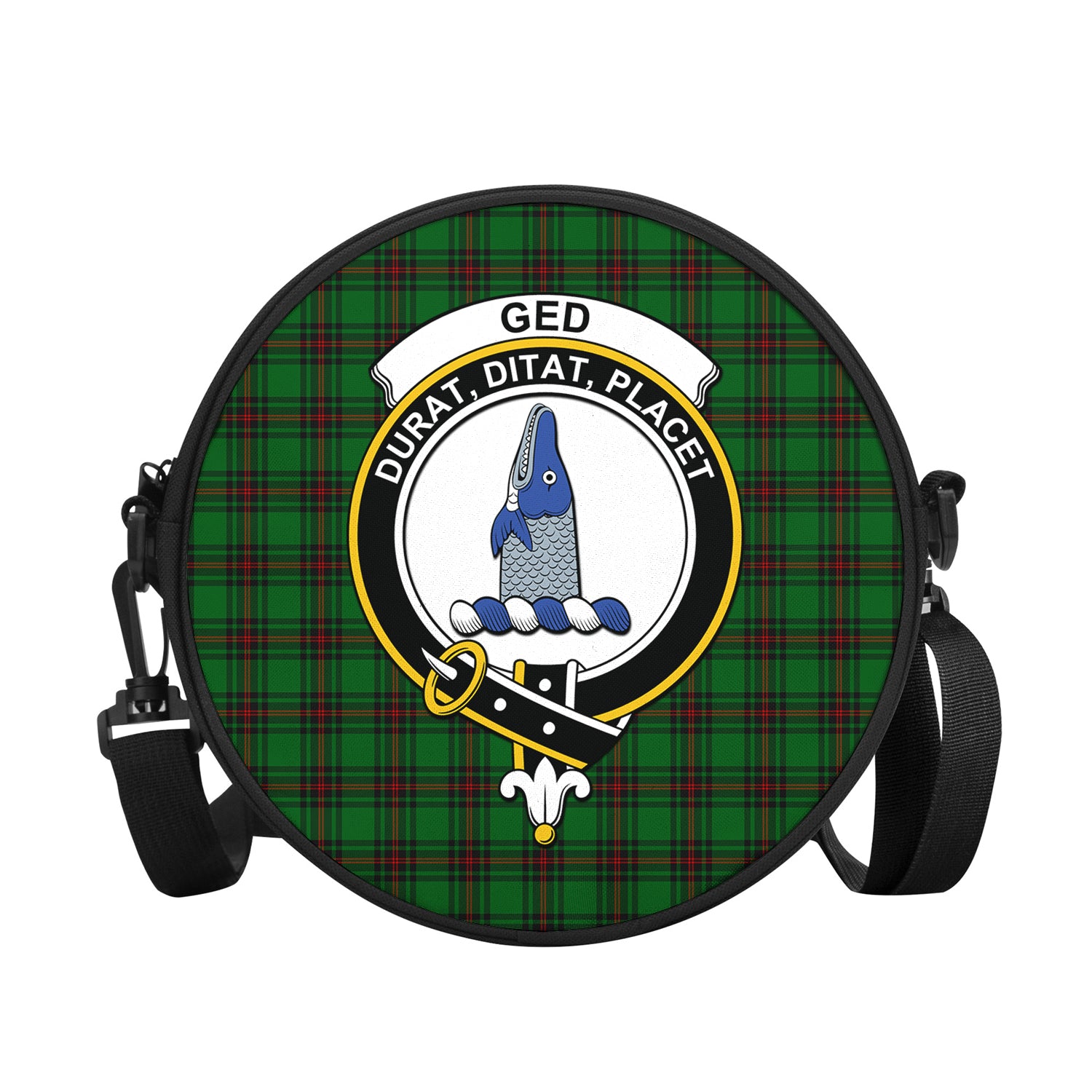 Ged Tartan Round Satchel Bags with Family Crest - Tartan Vibes Clothing