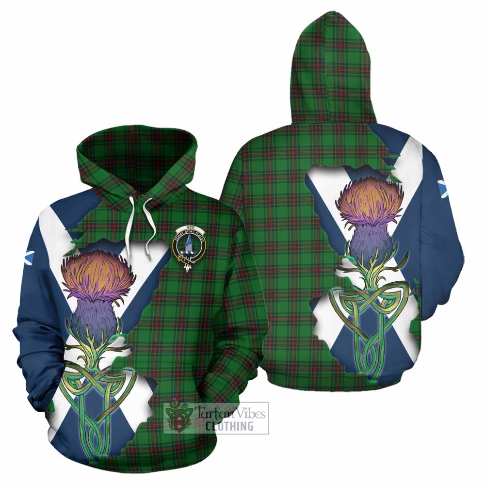 Ged Tartan Family Crest Hoodie Scottish Thistle Celtic Inspired - Tartan Vibes Clothing