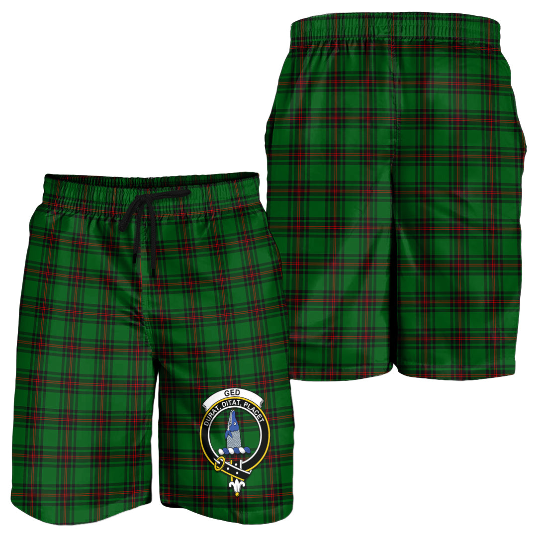 Ged Tartan Mens Shorts with Family Crest - Tartan Vibes Clothing