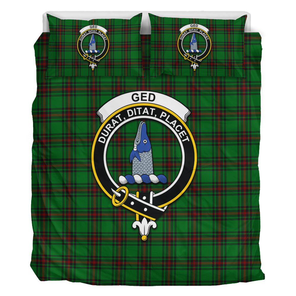 Ged Tartan Bedding Set with Family Crest - Tartan Vibes Clothing
