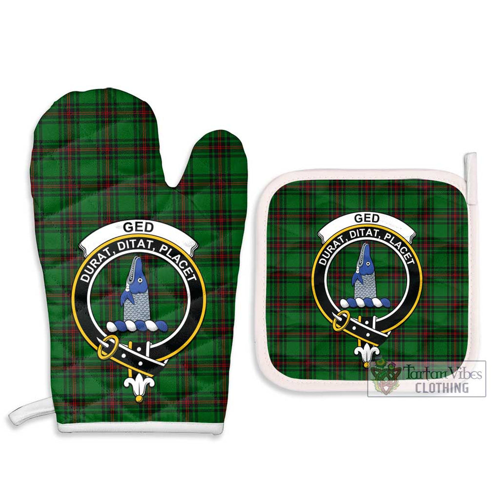 Ged Tartan Combo Oven Mitt & Pot-Holder with Family Crest - Tartan Vibes Clothing