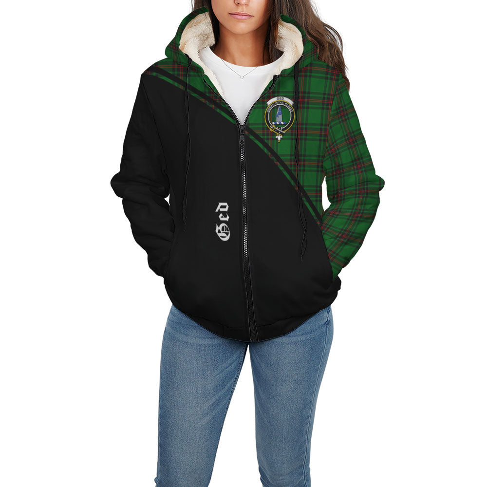 Ged Tartan Sherpa Hoodie with Family Crest Curve Style - Tartan Vibes Clothing