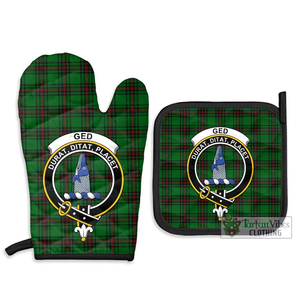 Ged Tartan Combo Oven Mitt & Pot-Holder with Family Crest - Tartan Vibes Clothing