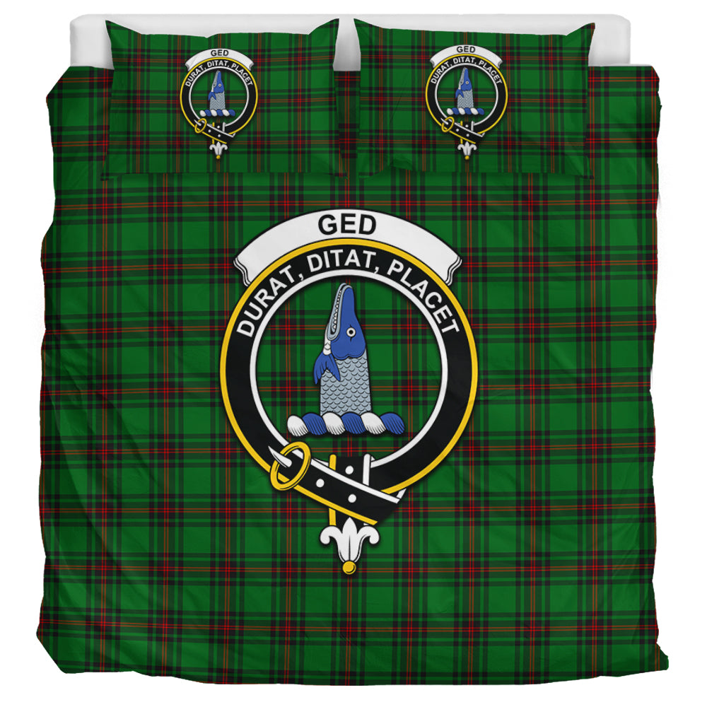 Ged Tartan Bedding Set with Family Crest UK Bedding Set UK Super King 104*94 inch - Tartan Vibes Clothing