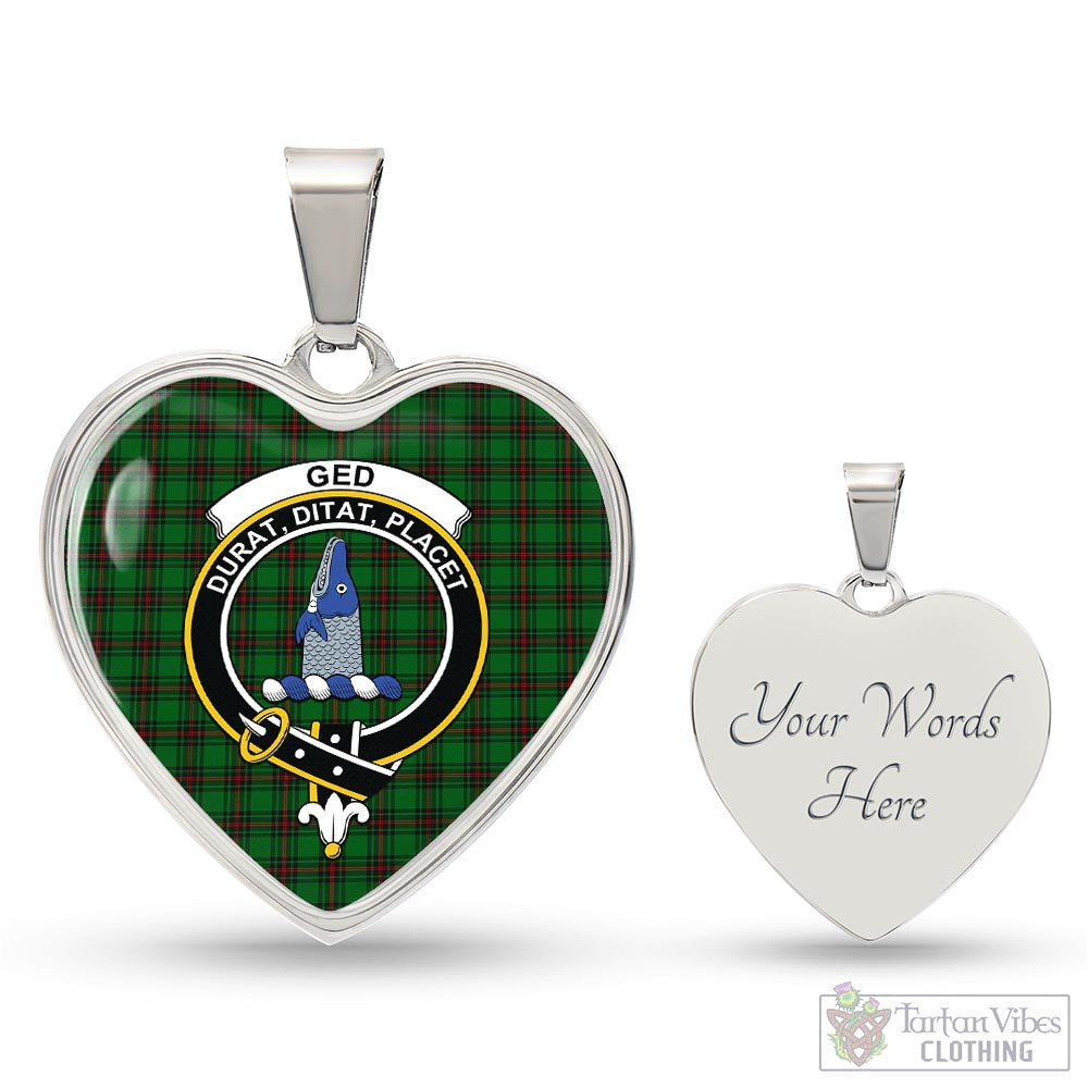 Ged Tartan Heart Necklace with Family Crest Luxury Necklace (Silver) Yes - Tartan Vibes Clothing