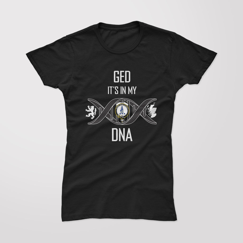 Ged Family Crest DNA In Me Womens Cotton T Shirt - 2D-tartanvibesclothing