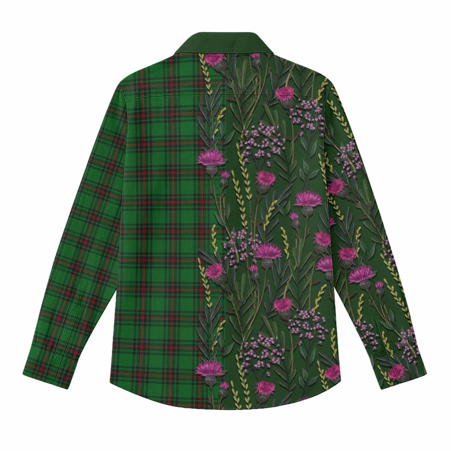 Ged Family Crest Tartan Women Casual Shirt Scottish Thistle Flower Pattern Half Style - Tartan Vibes Clothing