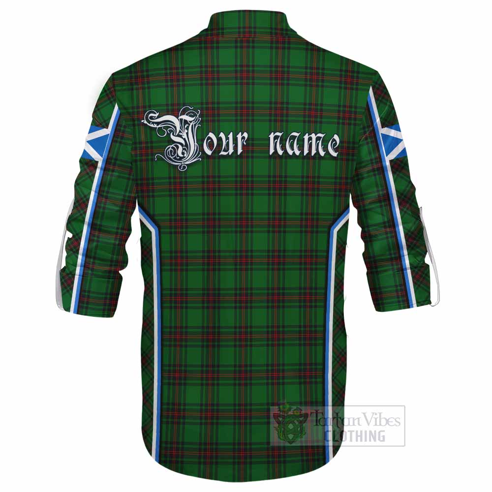 Ged Tartan Crest Ghillie Kilt Shirt Scotland Coat of Arm Flag Style - Tartan Vibes Clothing