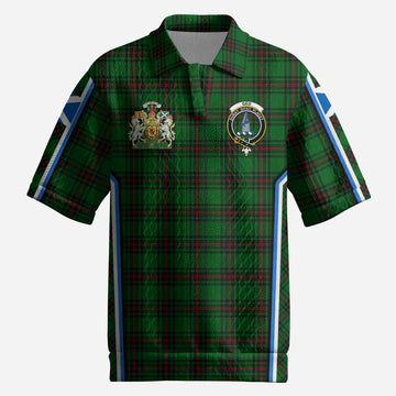 Ged Tartan Crest Men’s Polo Sweater Top Scotland Coat of Arm Flag Style
