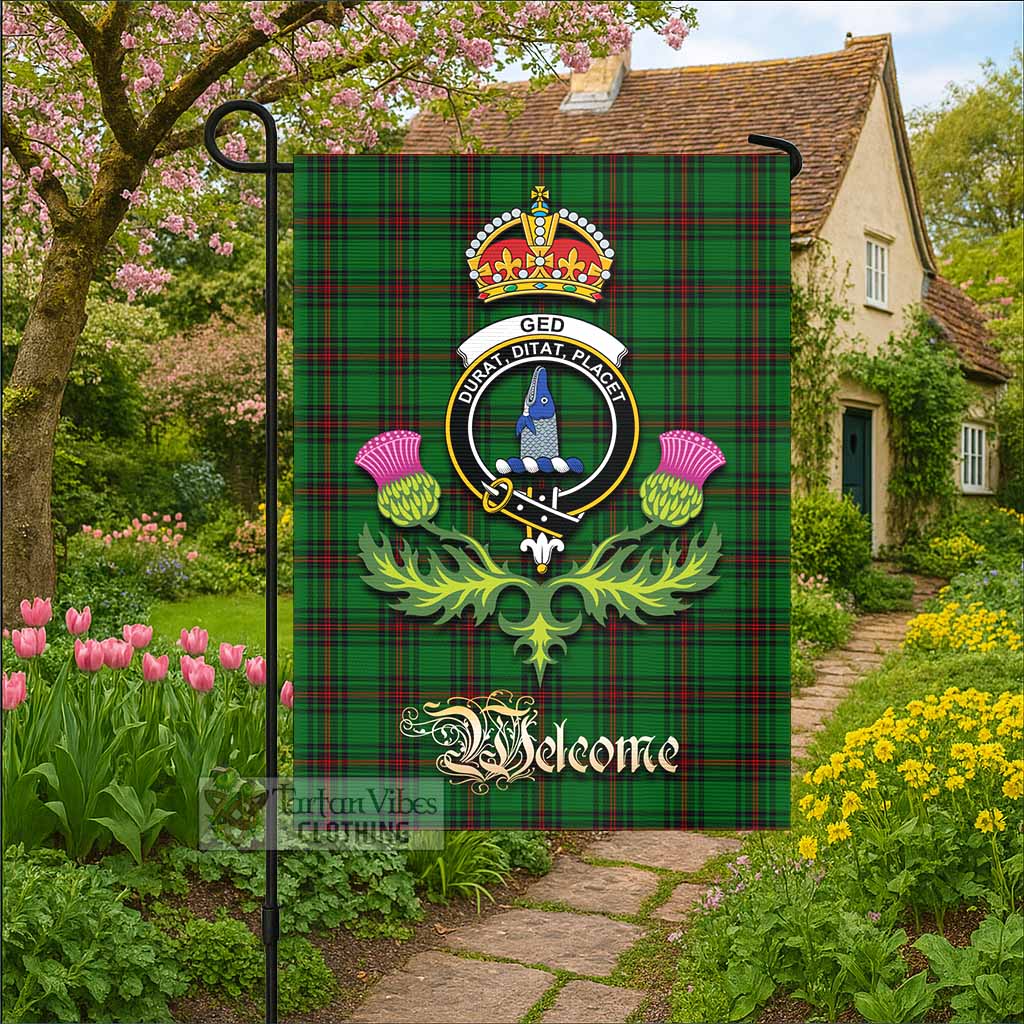 Ged Tartan Family Crest Garden Flag Royal Thistle Welcome Style - Tartan Vibes Clothing