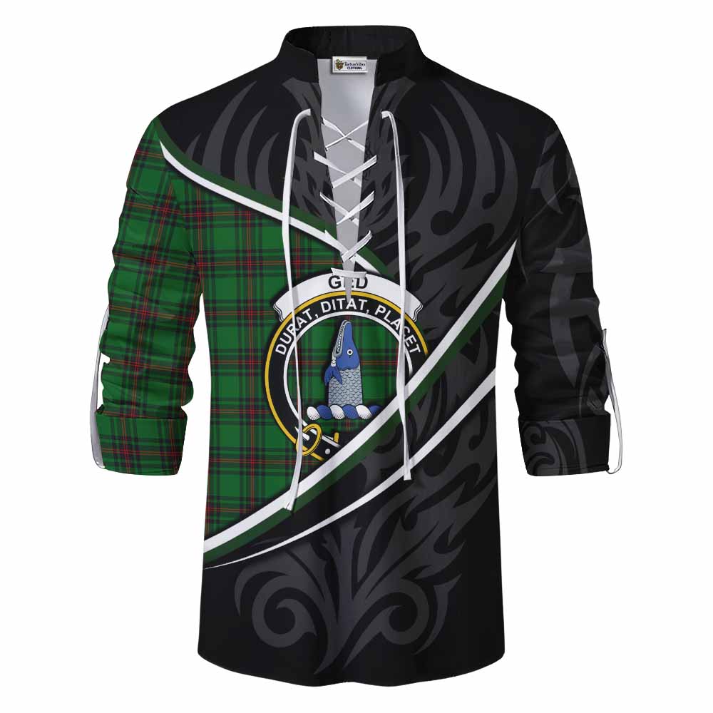 Ged Tartan Family Crest Ghillie Kilt Shirt Celtic Scottish Thistle Floral - Tartan Vibes Clothing