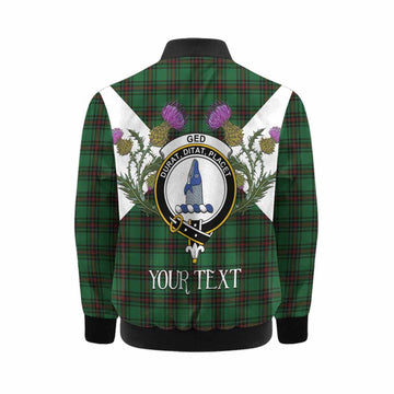 Ged Tartan Family Crest Kid Bomber Jacket Scottish Burns Night Thistle Floral