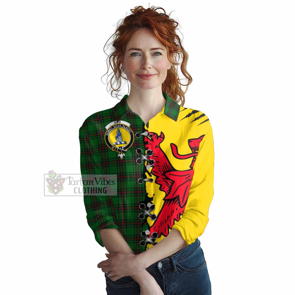 Ged Tartan Family Crest Women Casual Shirt Lion Rampant Honor - Tartan Vibes Clothing