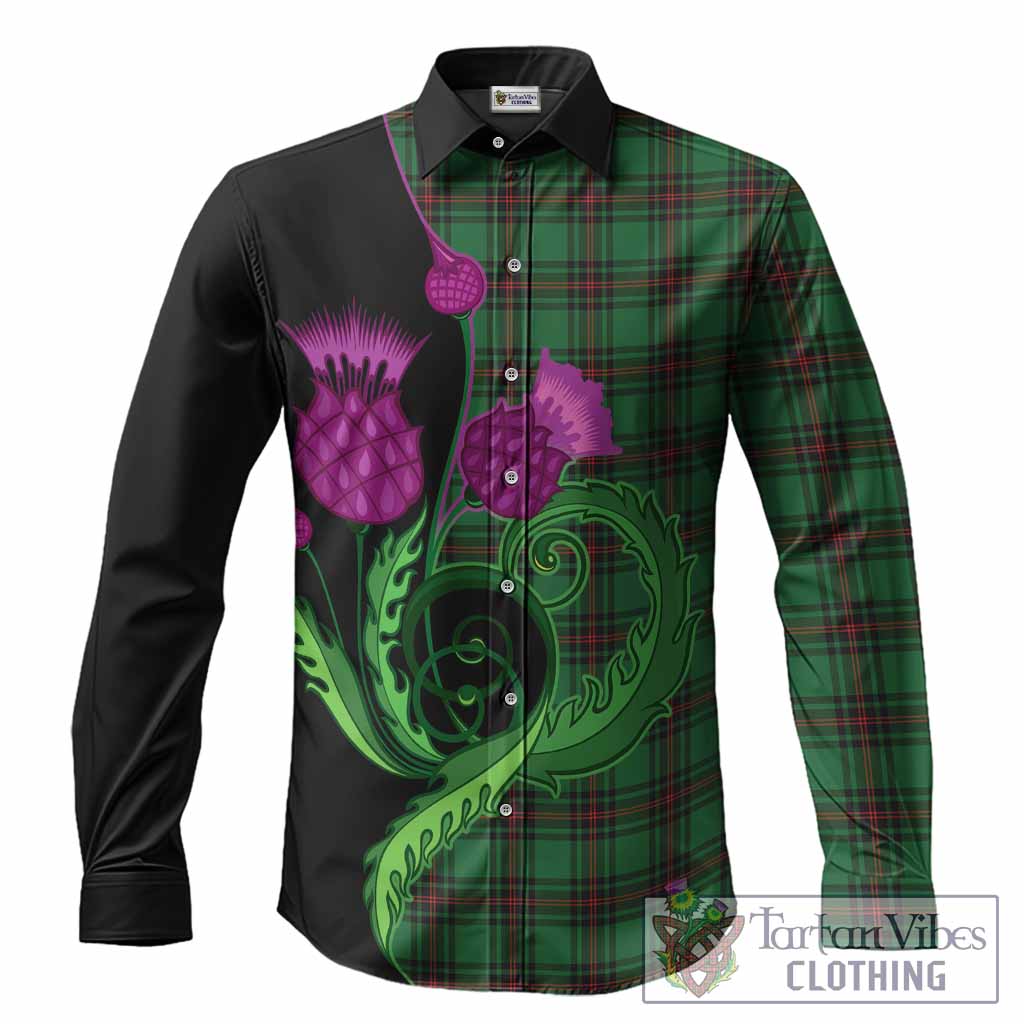 Ged Tartan Long Sleeve Button Shirts Traditional Scottish Thistle