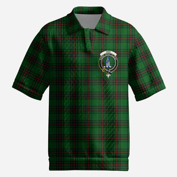 Ged Tartan Men’s Polo Sweater Top with Family Crest
