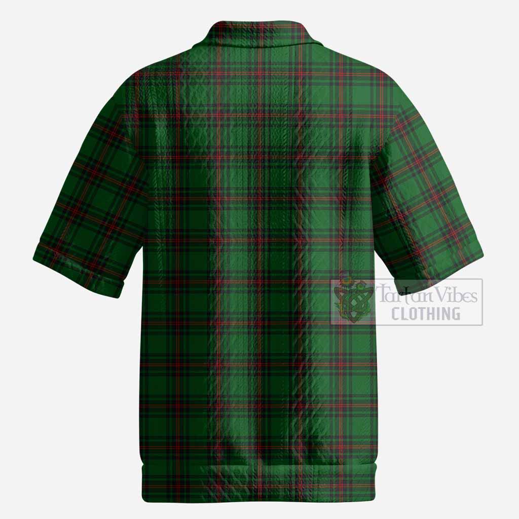 Ged Tartan Men’s Polo Sweater Top with Family Crest