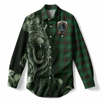 Ged Tartan Women Casual Shirt Roaring Lion Heritage