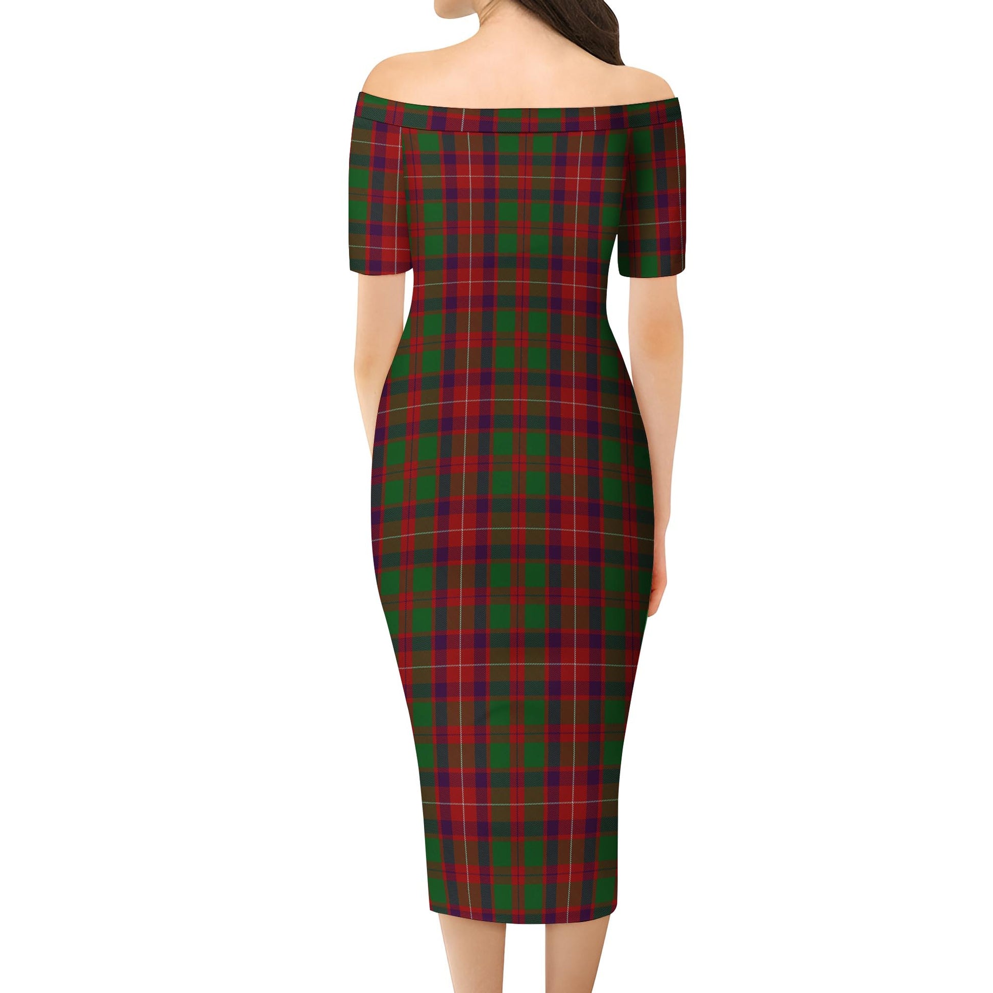 Geddes Tartan Off Shoulder Lady Dress - Tartan Vibes Clothing