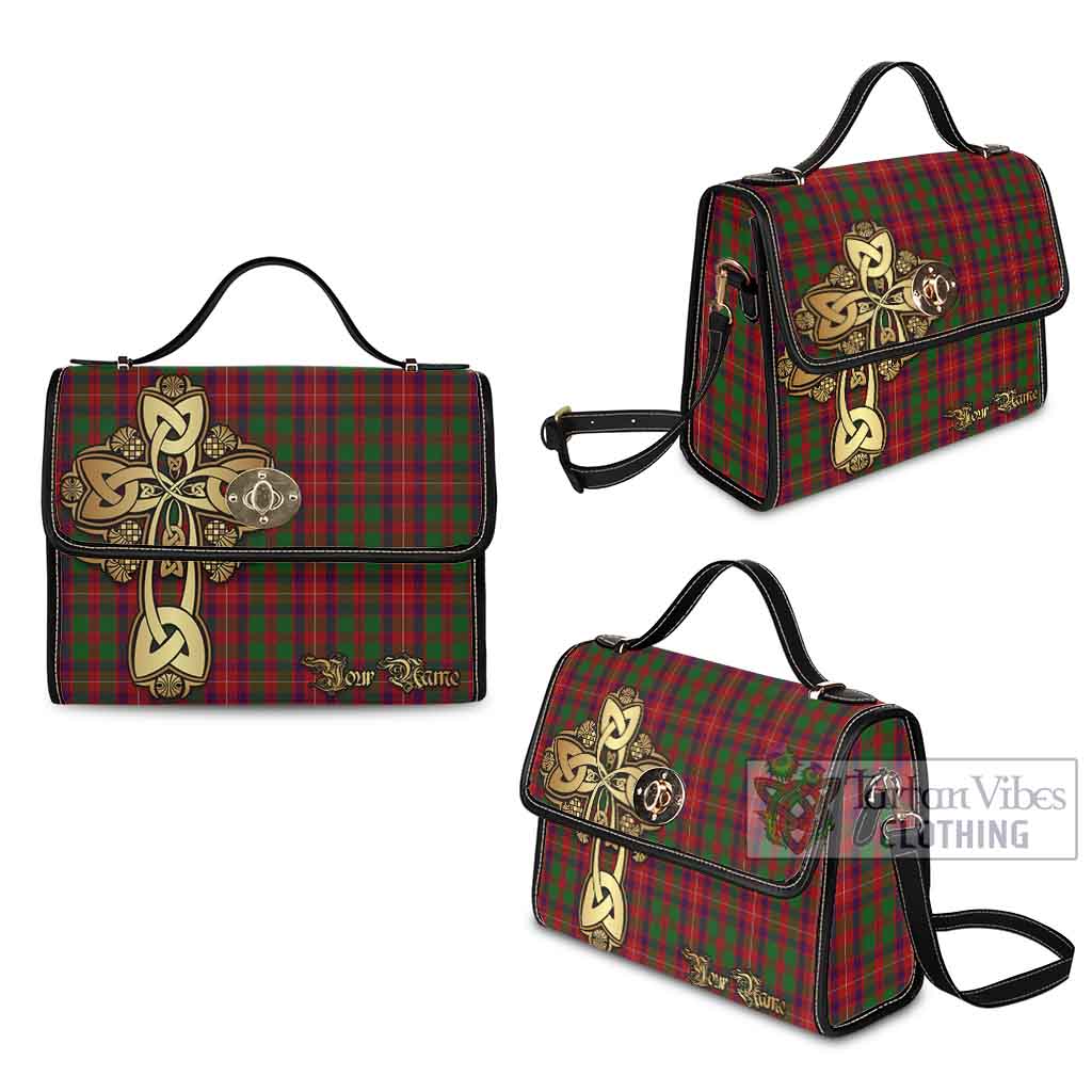 Tartan Vibes Clothing Geddes Tartan Waterproof Canvas Bag Golden Thistle Celtic Cross Style