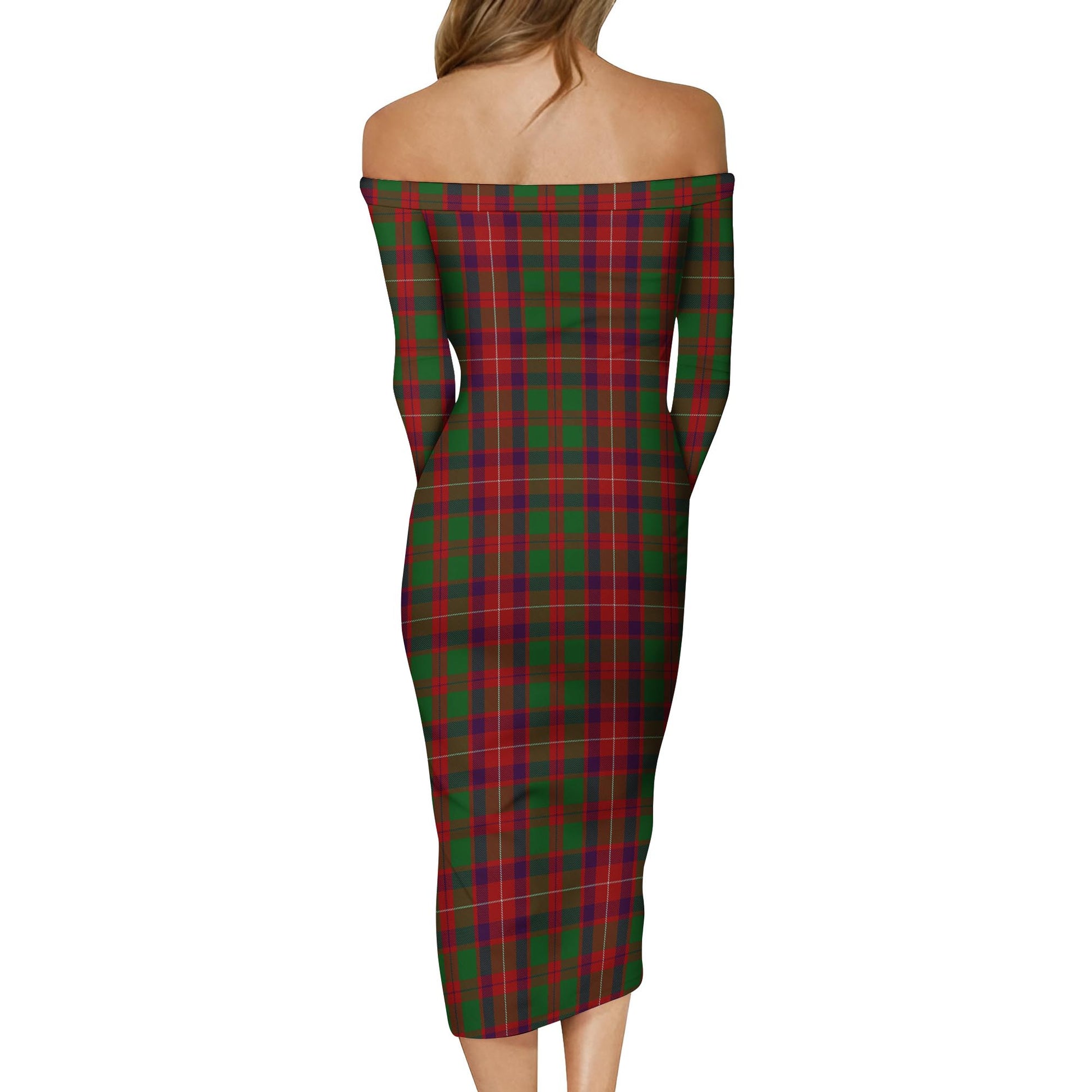 Geddes Tartan Off Shoulder Lady Dress - Tartan Vibes Clothing