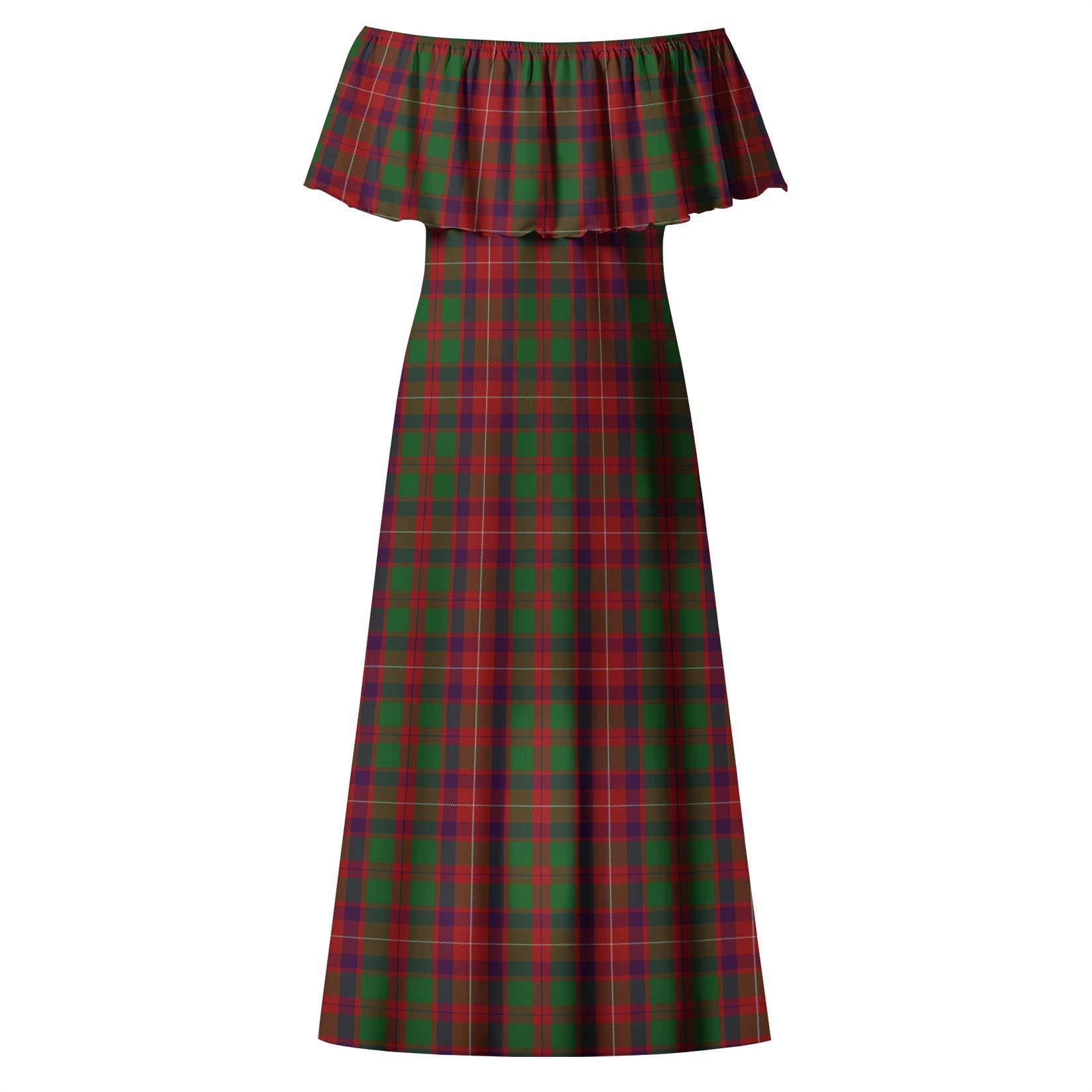 Geddes Tartan Off Shoulder Long Dress - Tartan Vibes Clothing