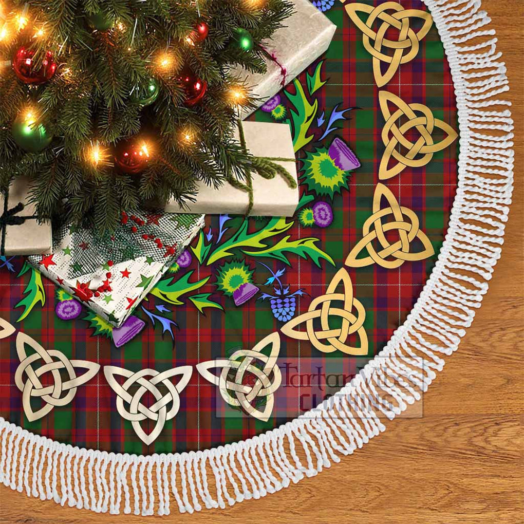 Tartan Vibes Clothing Geddes Tartan Christmas Tree Skirt with Thistle Celtic Knot Style