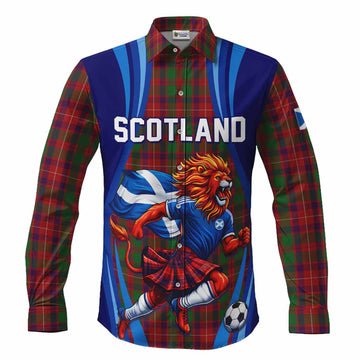 Geddes Scotland Football Tartan Long Sleeve Button Shirts Lion Mascot Go Scottish Men's Shirt S - Tartan Vibes Clothing