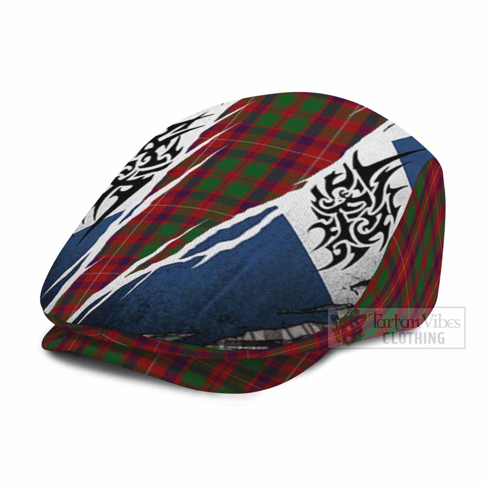 Geddes Tartan Flat Cap, Jeff Cap Scotland Flag Ripped Tribal Design
