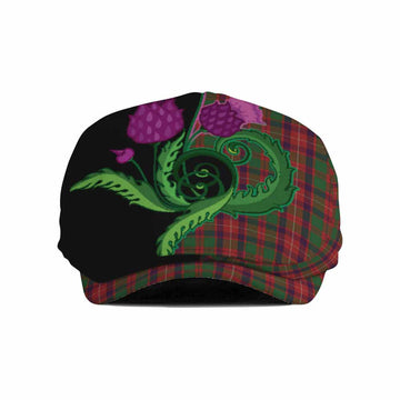 Geddes Tartan Flat Cap, Jeff Cap Traditional Scottish Thistle