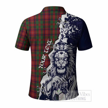 Geddes Tartan Scottish Polo Shirt Angry Lion With Soccer Ball Style