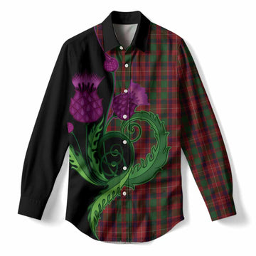 Geddes Tartan Women Casual Shirt Traditional Scottish Thistle