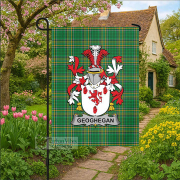 Geoghegan Irish Clan Tartan Flag with Coat of Arms