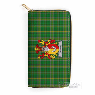 George Irish Clan Tartan Women's Leather Wallet with Coat of Arms