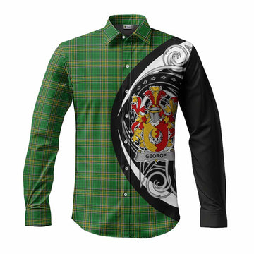 Tartan Vibes Clothing George Irish Clan Long Sleeve Button Shirt Celtic Circle Style