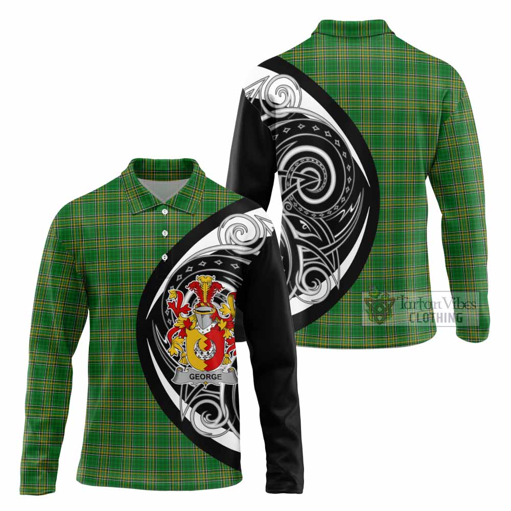 George Irish Clan Long Sleeve Polo Shirt Celtic Circle Style - Tartan Vibes Clothing