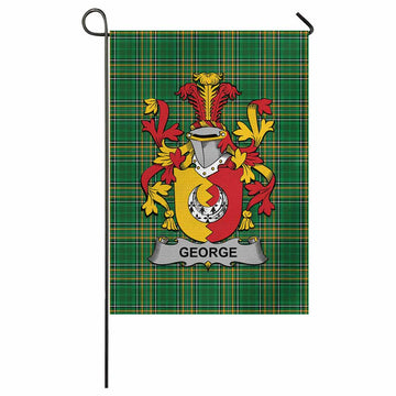George Irish Clan Tartan Garden Flag with Coat of Arms