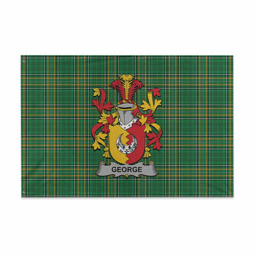 George Irish Clan Tartan House Flag with Coat of Arms