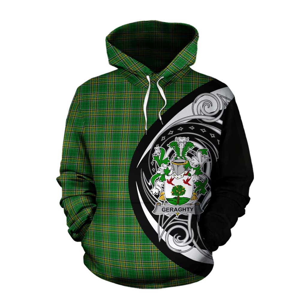 Tartan Vibes Clothing Geraghty Irish Clan Cotton Hoodie Celtic Circle Style