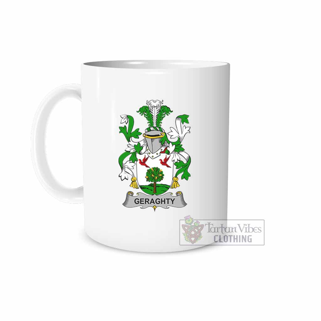 Tartan Vibes Clothing Geraghty Irish Clan Coat of Arms Ceramic Mug
