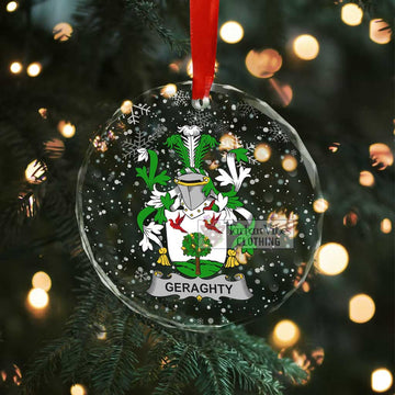 Geraghty Irish Clan Christmas Glass Ornament with Coat of Arms