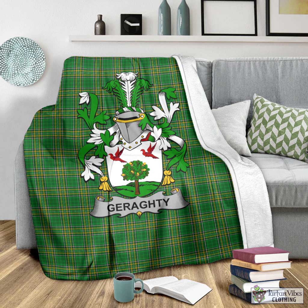 Geraghty Irish Clan Tartan Blanket with Coat of Arms - Tartan Vibes Clothing