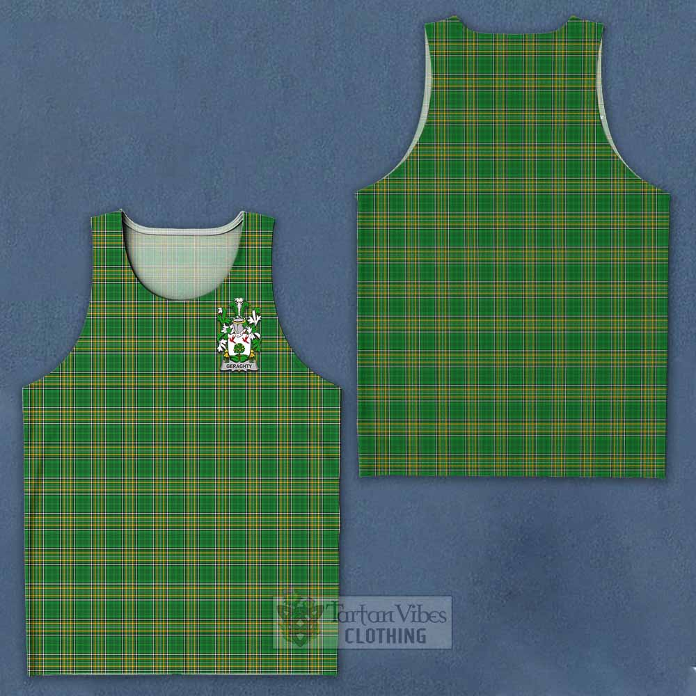 Geraghty Irish Clan Tartan Men's Tank Top with Coat of Arms - Tartan Vibes Clothing