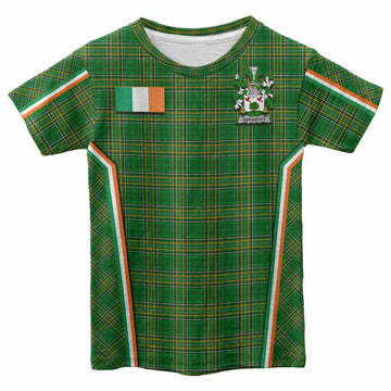 Geraghty Irish Clan Coat of Arm Tartan Kid T-shirt Flag Style