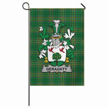 Geraghty Irish Clan Tartan Garden Flag with Coat of Arms