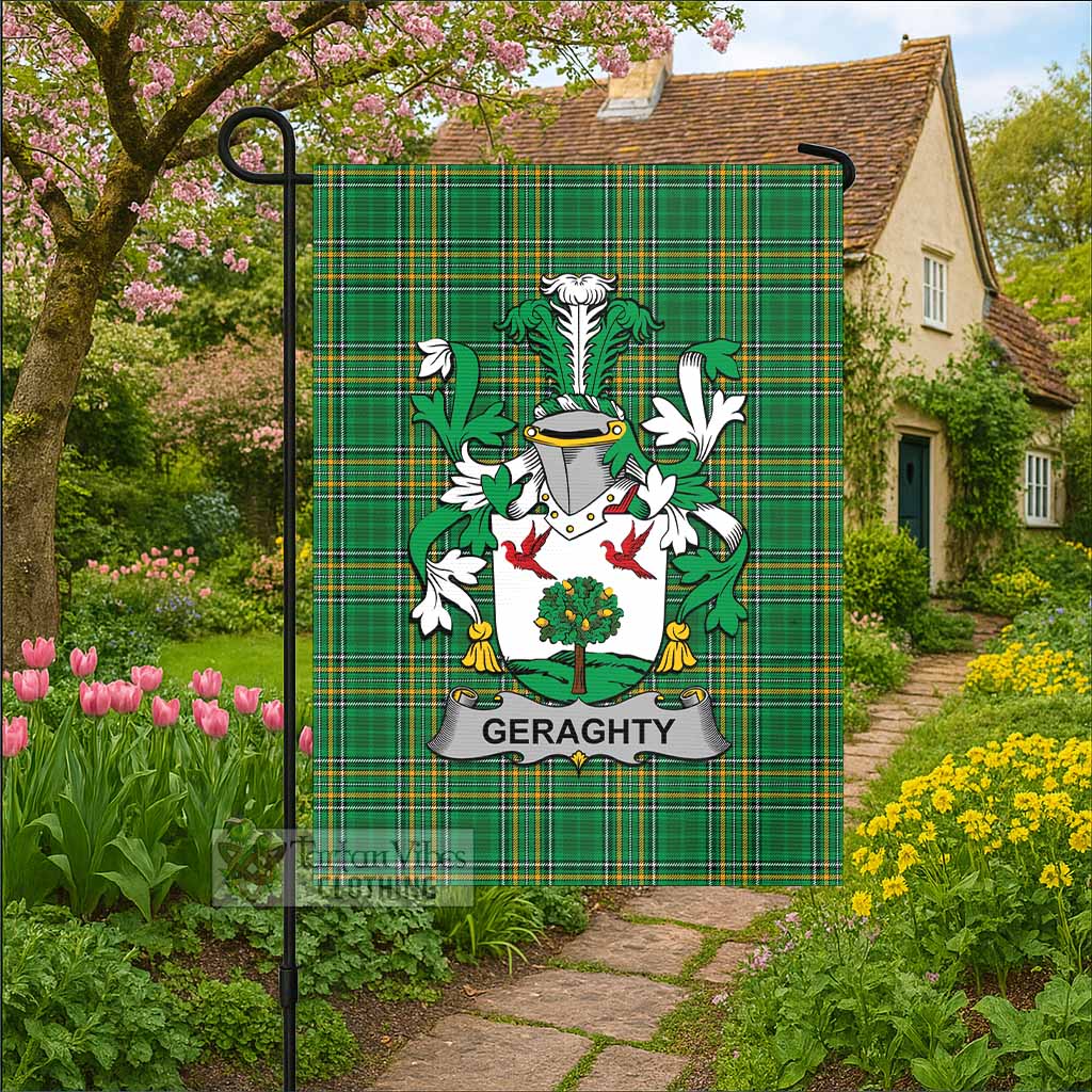 Geraghty Irish Clan Tartan Flag with Coat of Arms