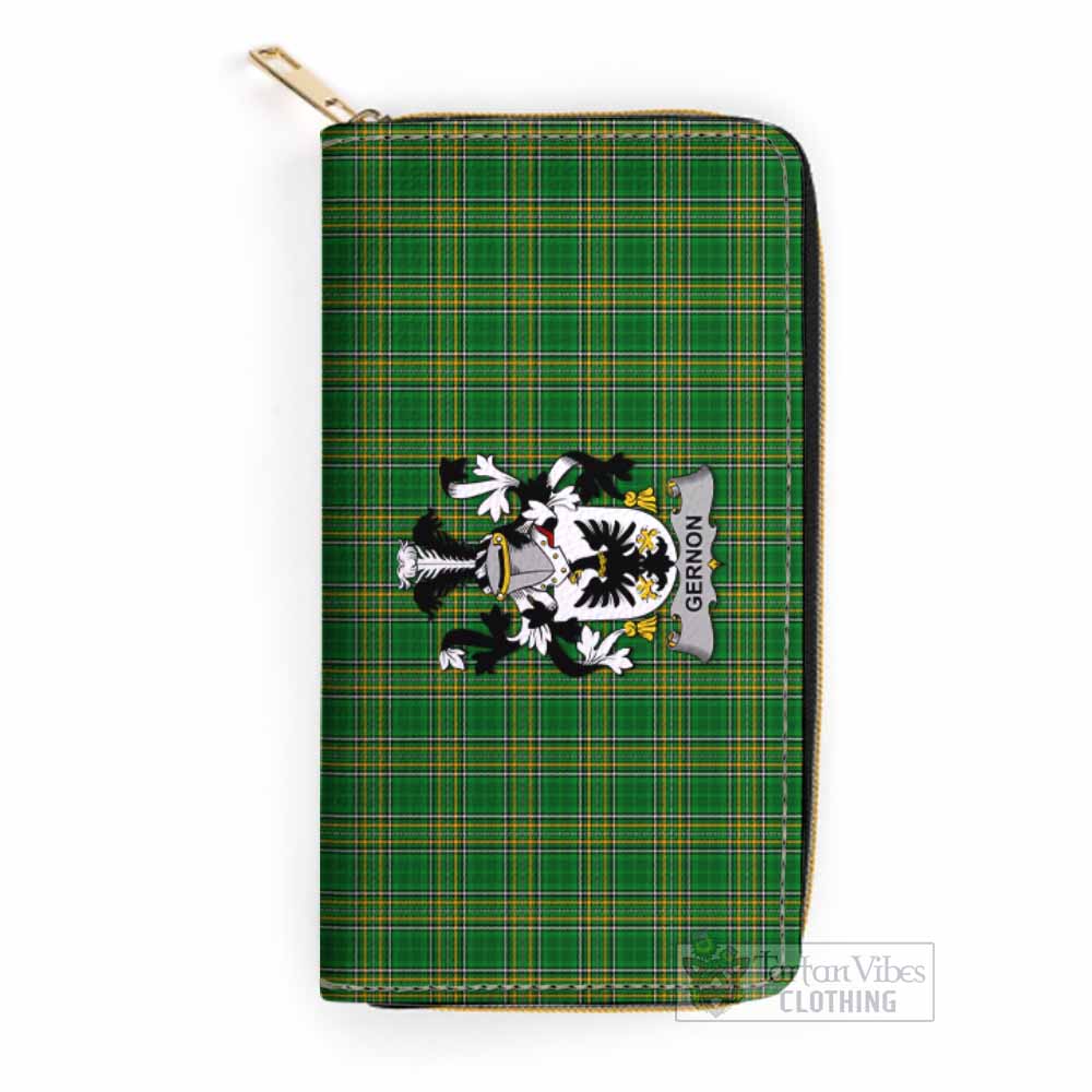 Tartan Vibes Clothing Gernon Irish Clan Tartan Women's Leather Wallet with Coat of Arms