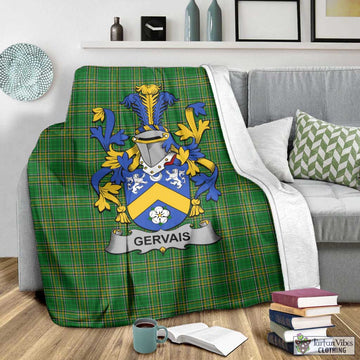 Tartan Vibes Clothing Gervais Irish Clan Tartan Blanket with Coat of Arms