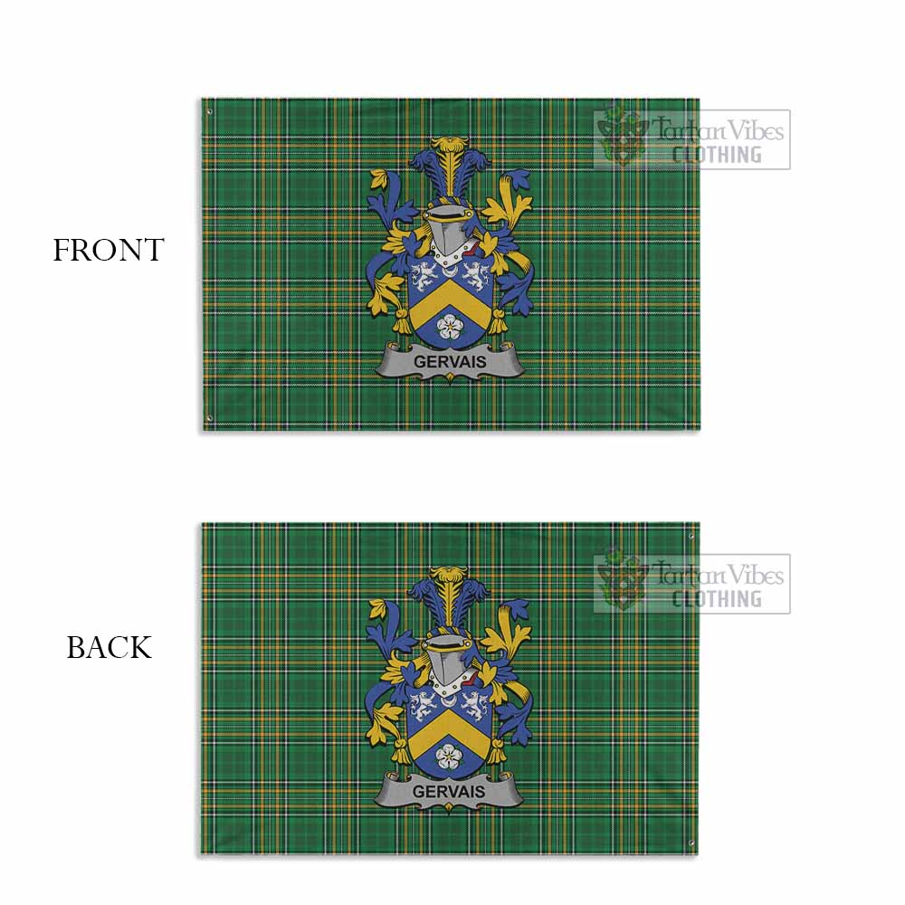 Tartan Vibes Clothing Gervais Irish Clan Tartan House Flag with Coat of Arms